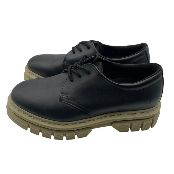 Dr. Martens Rikard 3I Black Leather Chunky Platform Lug Sole Shoes Lace Mens 9